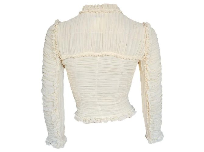 Chanel Silk Chiffon Jacket Beige Eggshell - view 2