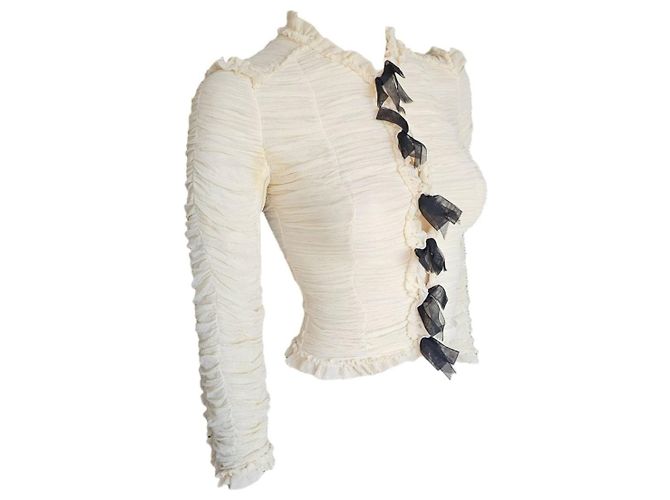 Chanel Silk Chiffon Jacket Beige Eggshell - view 3