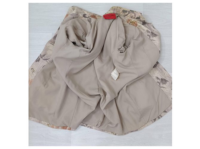 Emanuel Ungaro beige linen jacket with flowers - view 7