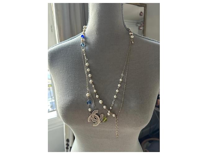 Chanel Collana lunga in metallo argento Silver hardware - vista 4