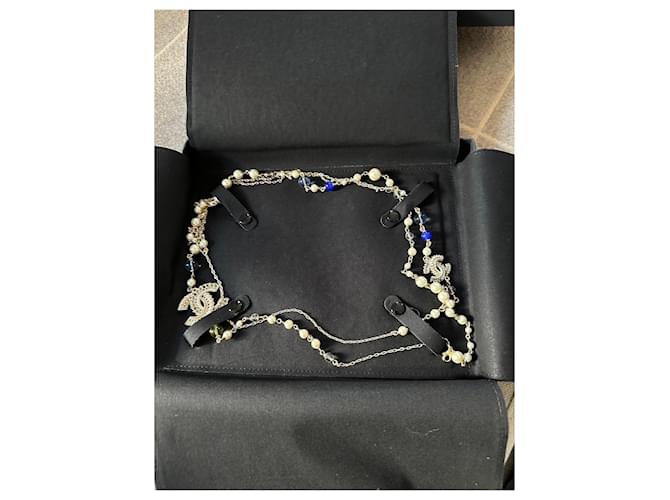 Chanel Collana lunga in metallo argento Silver hardware - vista 5