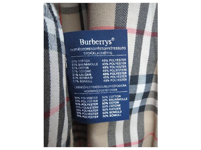 Burberry Raincoat Beige Cotton Polyester - view 6