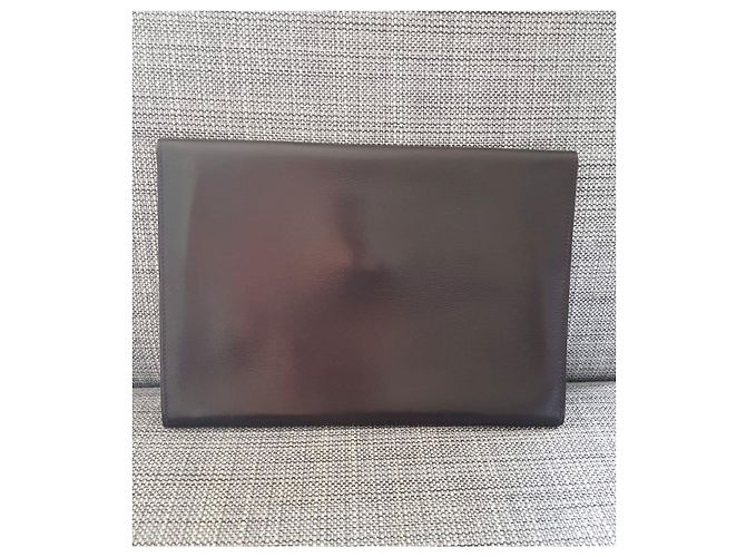 Pochette vintage Rio Hermès in pelle marrone lucida Marrone scuro - vista 3