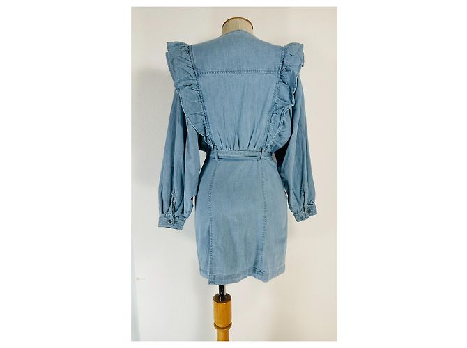 Free People May Kleid aus blauer Baumwolle - Ansicht 3