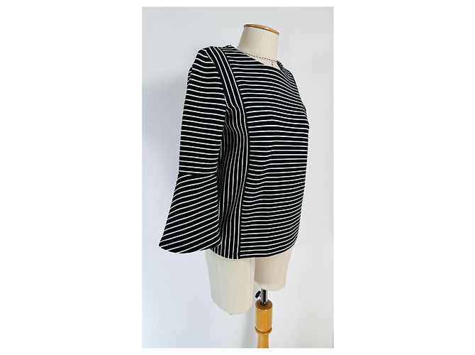 Top a righe Karl Lagerfeld blu navy e bianco - vista 2