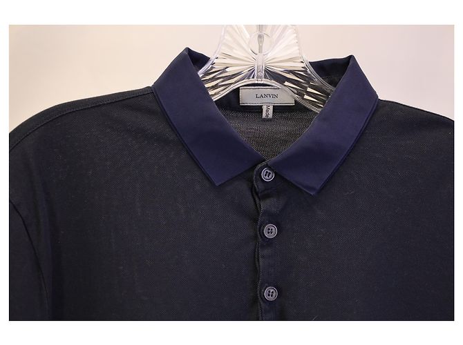 Polo Lanvin de algodón azul marino - vista 5