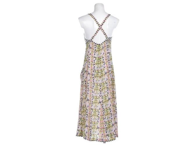 Chanel CC-Logo Seiden Maxikleid Mehrfarben - Ansicht 2
