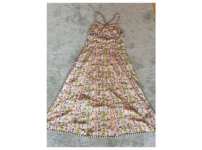 Chanel CC-Logo Seiden Maxikleid Mehrfarben - Ansicht 4