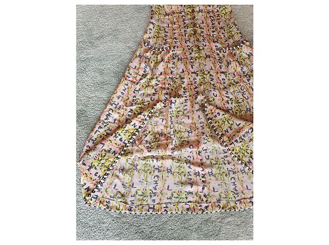 Chanel CC-Logo Seiden Maxikleid Mehrfarben - Ansicht 7