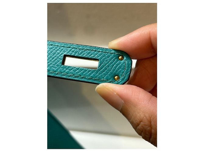 Borsa a mano Hermès Birkin 30 in pelle verde - vista 16
