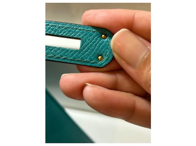 Borsa a mano Hermès Birkin 30 in pelle verde - vista 17