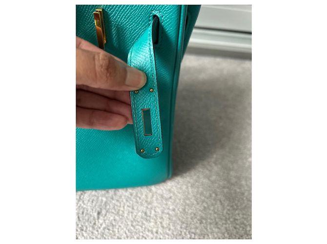 Borsa a mano Hermès Birkin 30 in pelle verde - vista 5