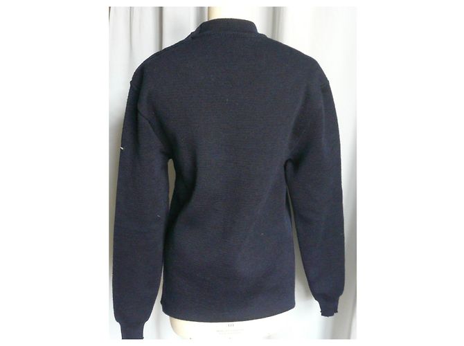 SAINT JAMES Marinepullover einfarbig MATROSE Wolle neu HERREN Größe 44 XL Marineblau - Ansicht 2