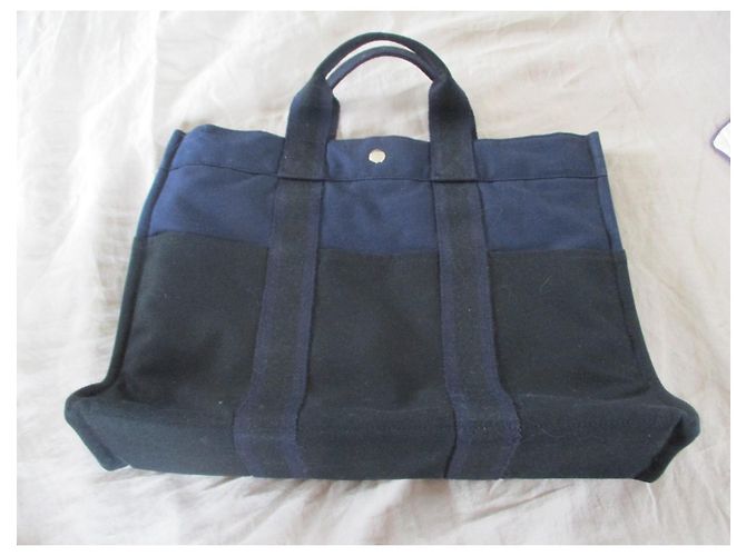 Toto Bag Hermès Dumme Zehe, Marineblau und Schwarz. - Ansicht 2