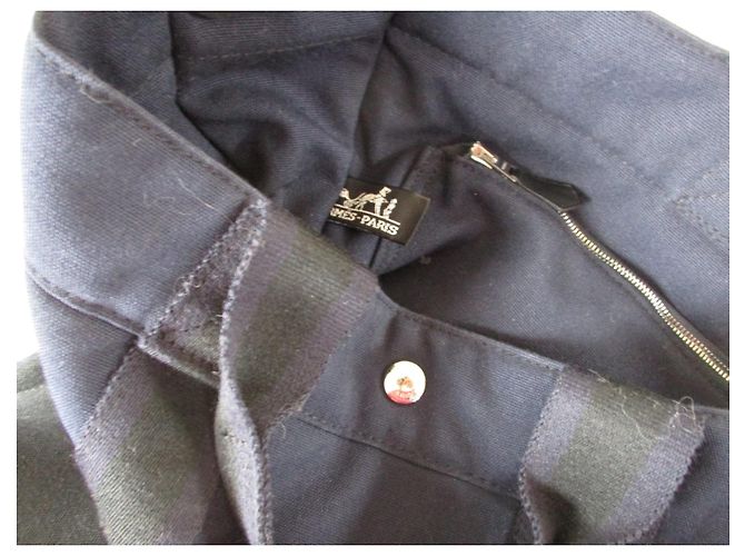 Toto Bag Hermès Dumme Zehe, Marineblau und Schwarz. - Ansicht 6