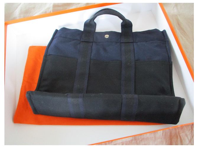 Toto Bag Hermès Dumme Zehe, Marineblau und Schwarz. - Ansicht 7