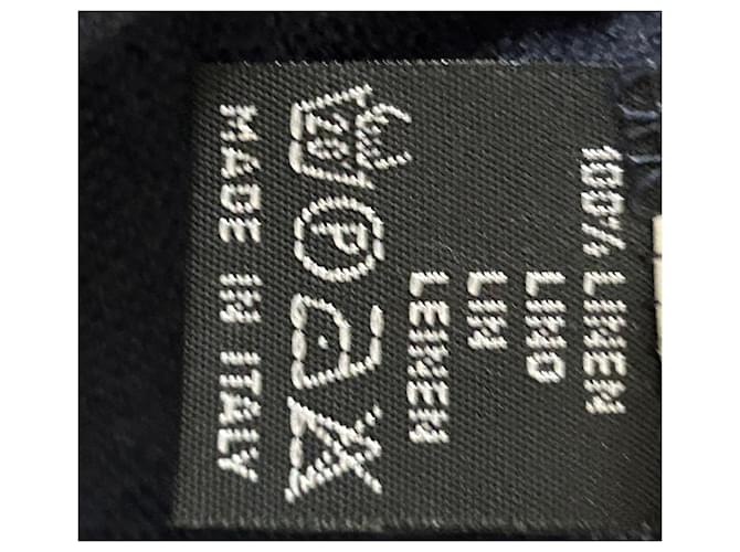 Bruno Manetti V-Ausschnitt Leinenpullover marineblau - Ansicht 12