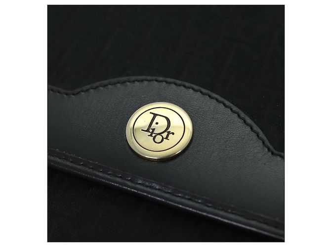 Borsa a tracolla con catena in tela Christian Dior Trotter nera Auth yk12202 Nero - vista 10