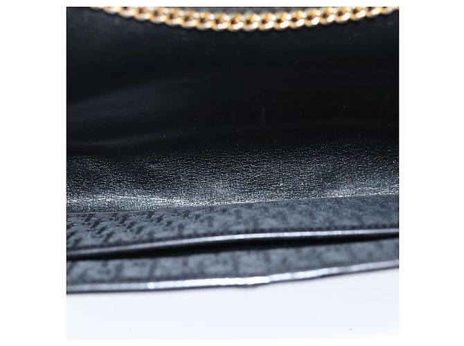 Borsa a tracolla con catena in tela Christian Dior Trotter nera Auth yk12202 Nero - vista 11