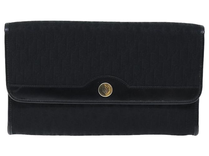 Borsa a tracolla con catena in tela Christian Dior Trotter nera Auth yk12202 Nero - vista 13
