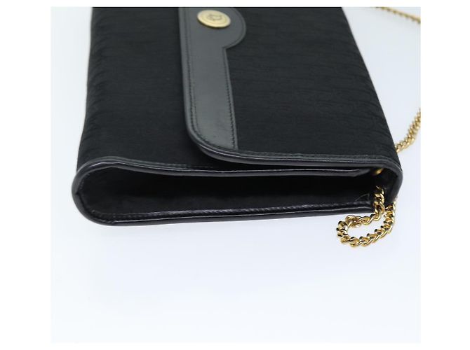 Borsa a tracolla con catena in tela Christian Dior Trotter nera Auth yk12202 Nero - vista 3