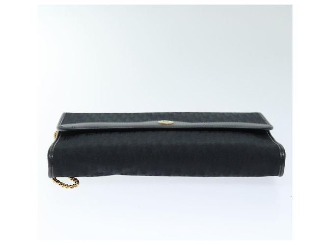 Borsa a tracolla con catena in tela Christian Dior Trotter nera Auth yk12202 Nero - vista 5