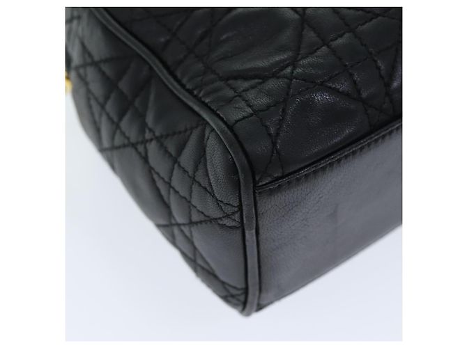Christian Dior Lady Dior Canage Borsa a mano Pelle di agnello Nera Auth yk12170 - vista 14