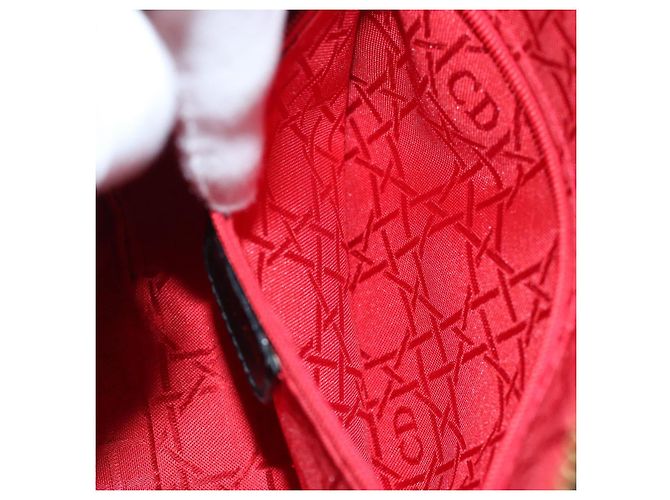 Christian Dior Lady Dior Canage Borsa a mano Pelle di agnello Nera Auth yk12170 - vista 21
