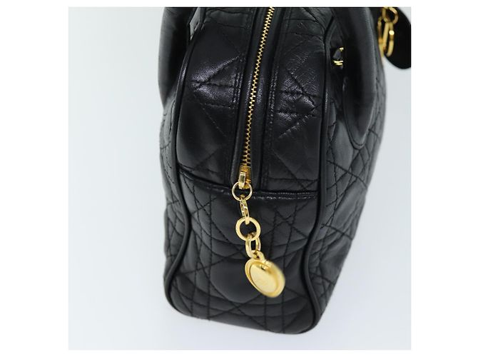 Christian Dior Lady Dior Canage Borsa a mano Pelle di agnello Nera Auth yk12170 - vista 3
