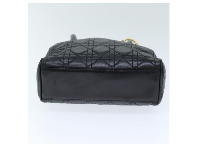 Christian Dior Lady Dior Canage Borsa a mano Pelle di agnello Nera Auth yk12170 - vista 5