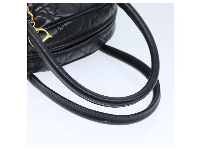 Christian Dior Lady Dior Canage Borsa a mano Pelle di agnello Nera Auth yk12170 - vista 7