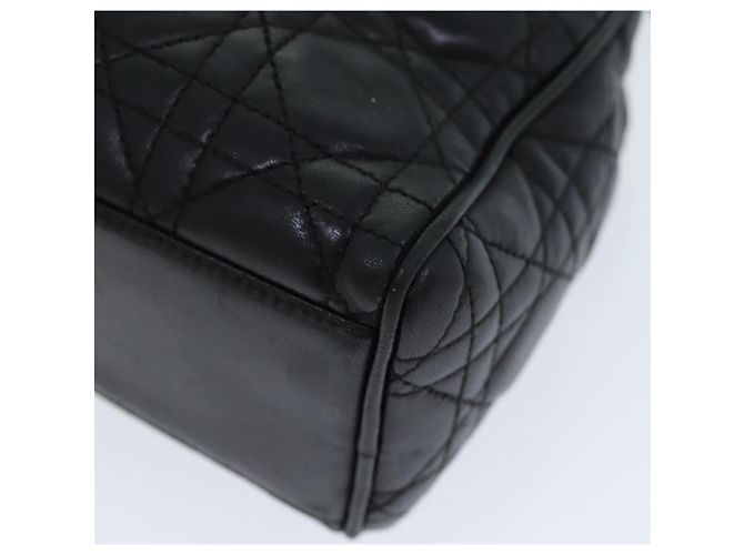 Christian Dior Lady Dior Canage Borsa a mano Pelle di agnello Nera Auth yk12170 - vista 9