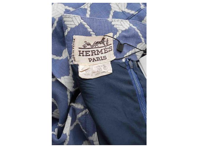 Hermès Leinenrock Blau - Ansicht 5
