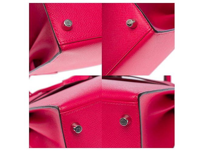 Hermès Sac HERMES Kelly 28 en Cuir Rose - 101807 - vue 3