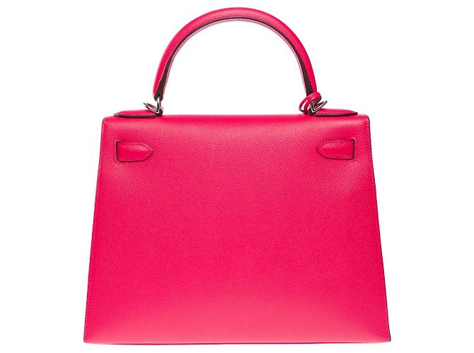 Hermès Sac HERMES Kelly 28 en Cuir Rose - 101807 - vue 4