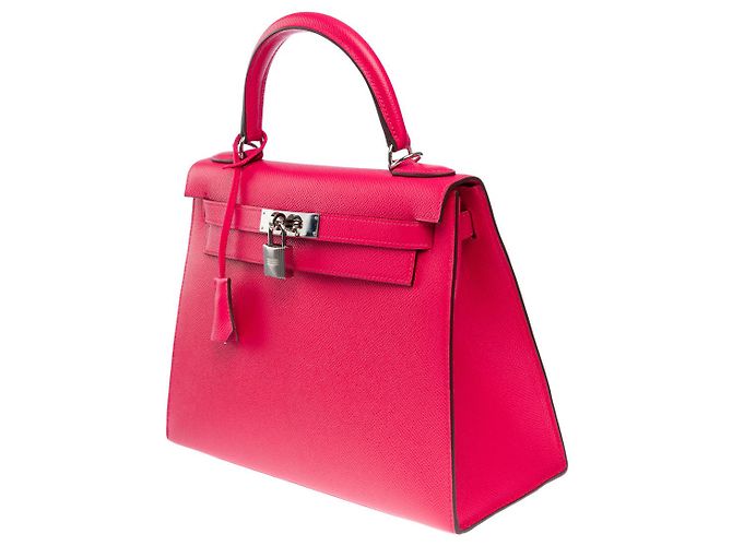 Hermès Sac HERMES Kelly 28 en Cuir Rose - 101807 - vue 5