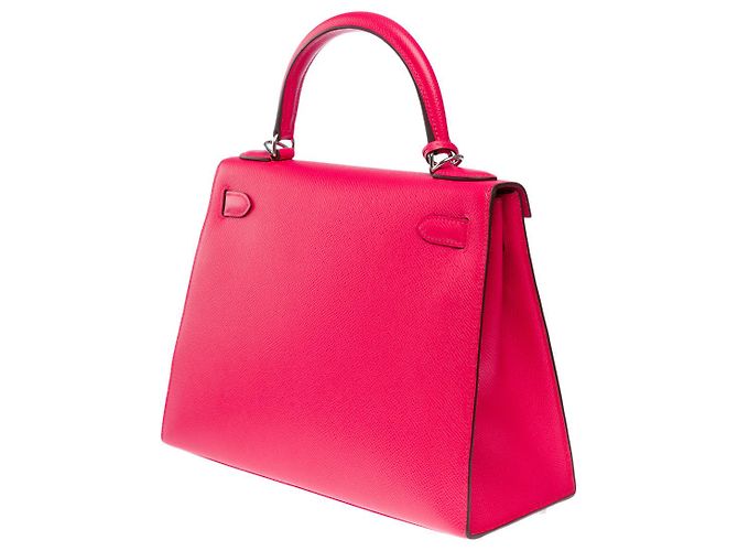 Hermès Sac HERMES Kelly 28 en Cuir Rose - 101807 - vue 6