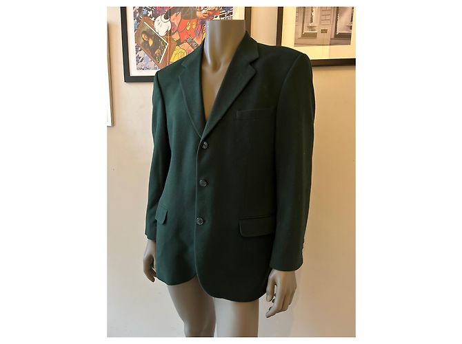 Courreges Blazer Courrèges verde scuro in lana e cashmere - vista 2