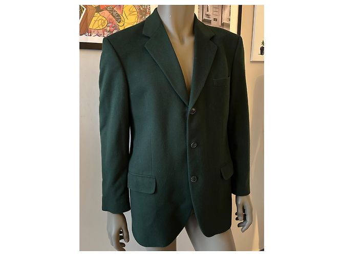 Courreges Blazer Courrèges verde scuro in lana e cashmere - vista 3