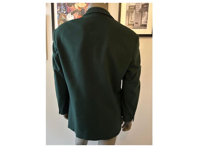 Courreges Blazer Courrèges verde scuro in lana e cashmere - vista 7