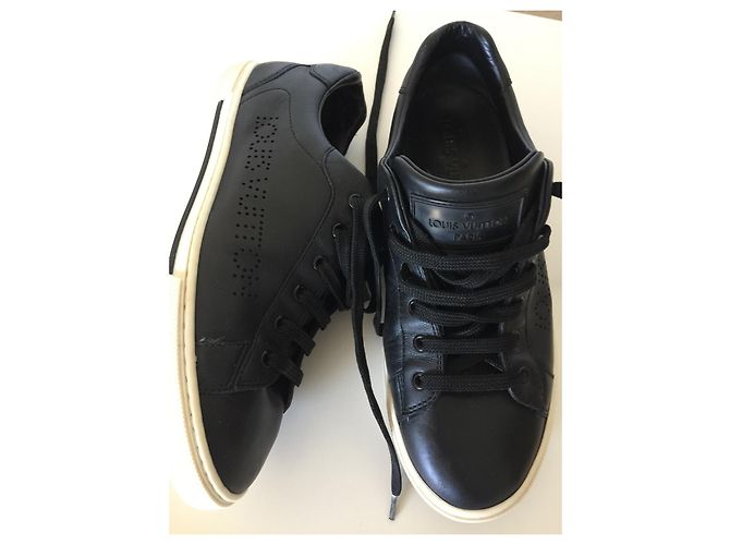Sneaker Louis Vuitton Frontrow in pelle nera Nero - vista 10