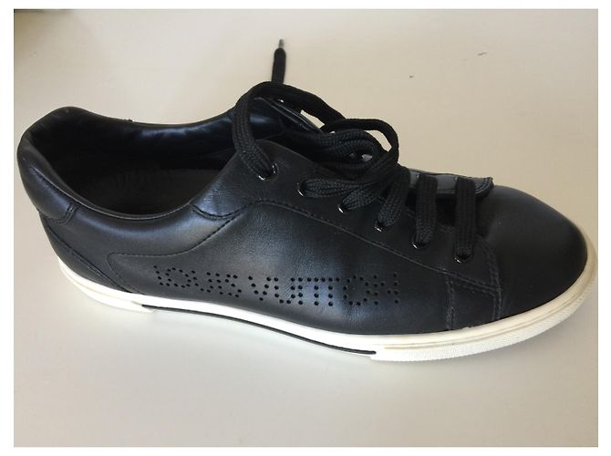 Sneaker Louis Vuitton Frontrow in pelle nera Nero - vista 13