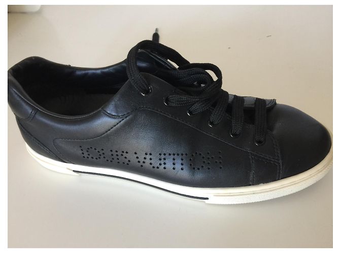 Sneaker Louis Vuitton Frontrow in pelle nera Nero - vista 14
