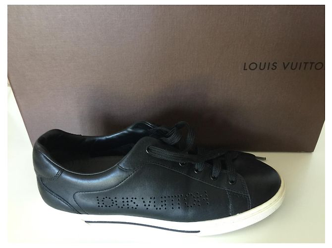 Sneaker Louis Vuitton Frontrow in pelle nera Nero - vista 3