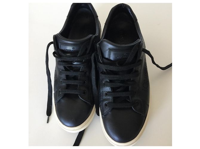 Sneaker Louis Vuitton Frontrow in pelle nera Nero - vista 4