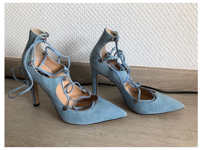Pinko Pumps Hellblau Wildleder Absatz 36 - Ansicht 2