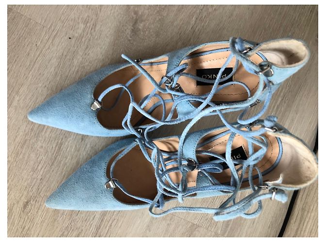 Pinko Pumps Hellblau Wildleder Absatz 36 - Ansicht 4