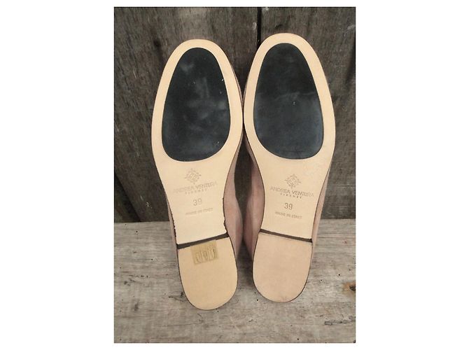 Autre Marque Mocassini Andrea Ventura Beige Camoscio - vista 3