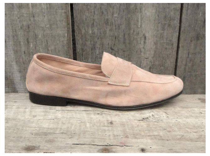 Autre Marque Mocassini Andrea Ventura Beige Camoscio - vista 4