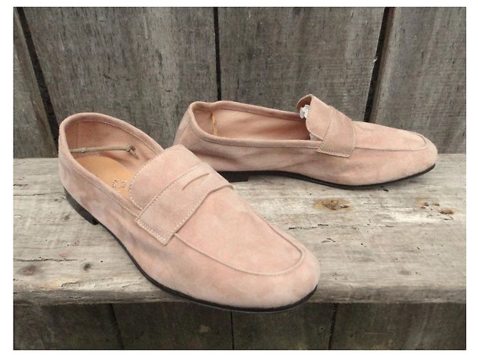 Autre Marque Mocassini Andrea Ventura Beige Camoscio - vista 5